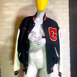 Vintage leather letterman jacket